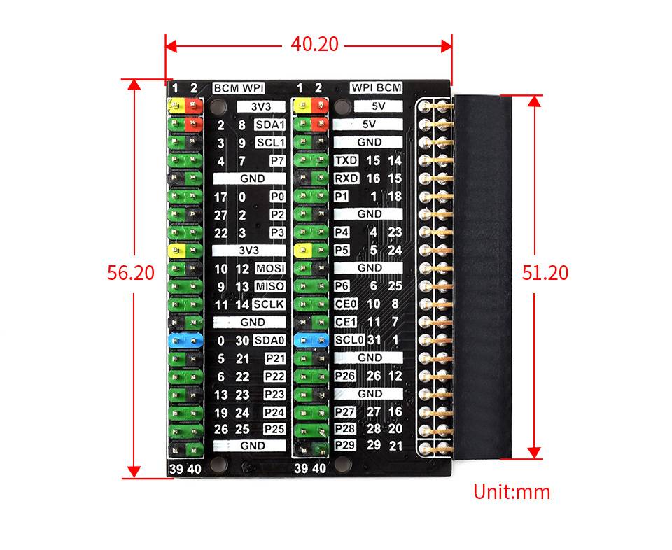 WaveShare Raspberry Pi 400 GPIO Header Adapter Header Expansion 2x 40PIN Header-4