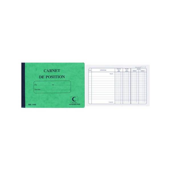 ELVE Carnet de position de compte, 114 x 156 mm