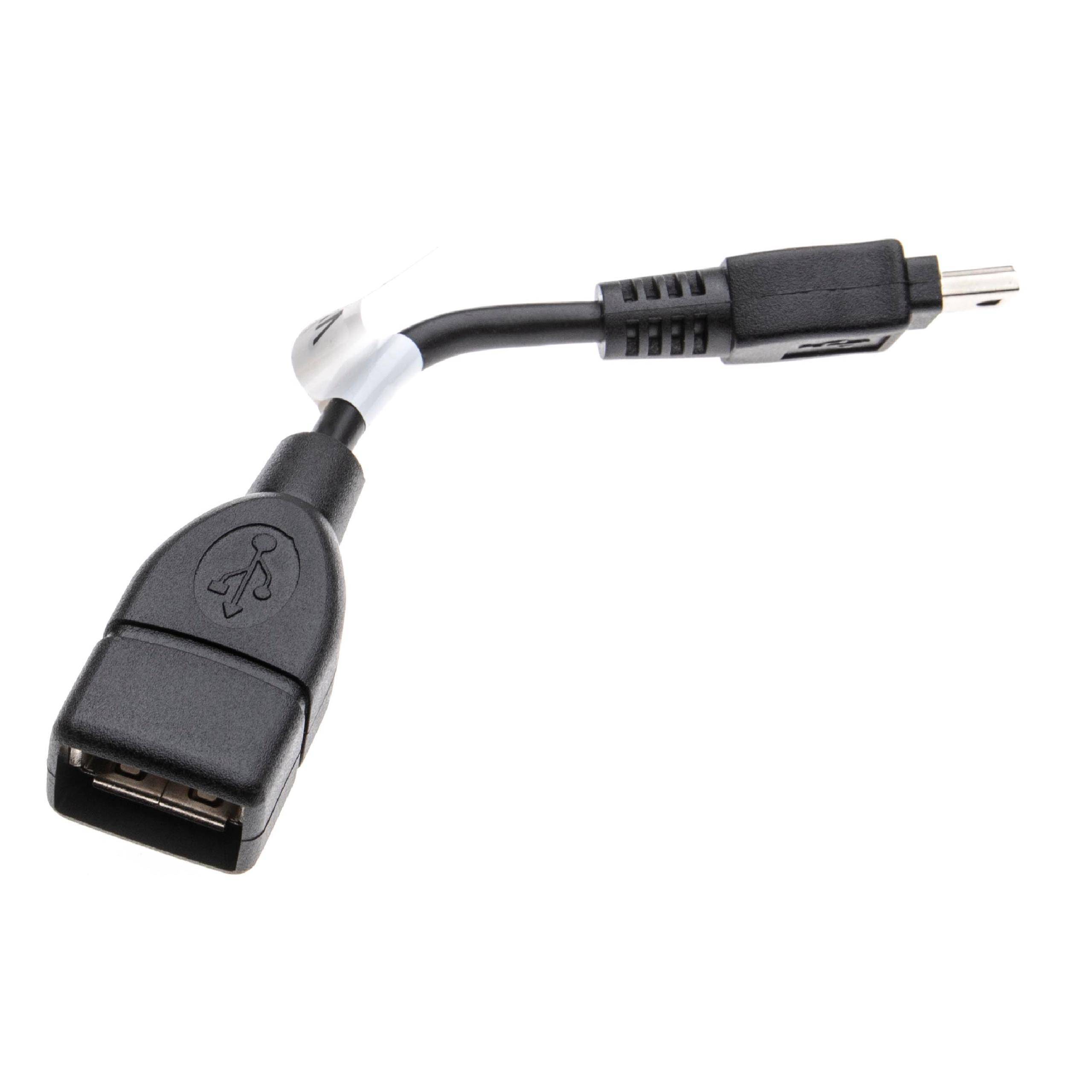 vhbw Adapter OTG kompatibel mit Sony DCR-SX65E | DCR-SX85E, DCR-SX73E Mobilgerät - Kabeladapter Mini-USB (männlich) auf-0