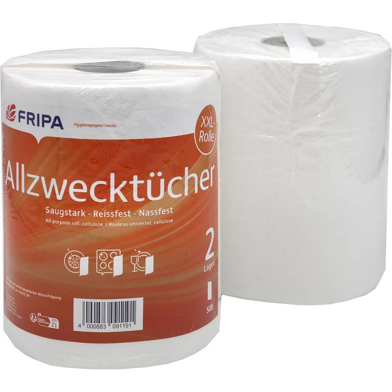 Fripa Tissue Allzweck-Reinigungstücher, weiß, auf Rolle-0