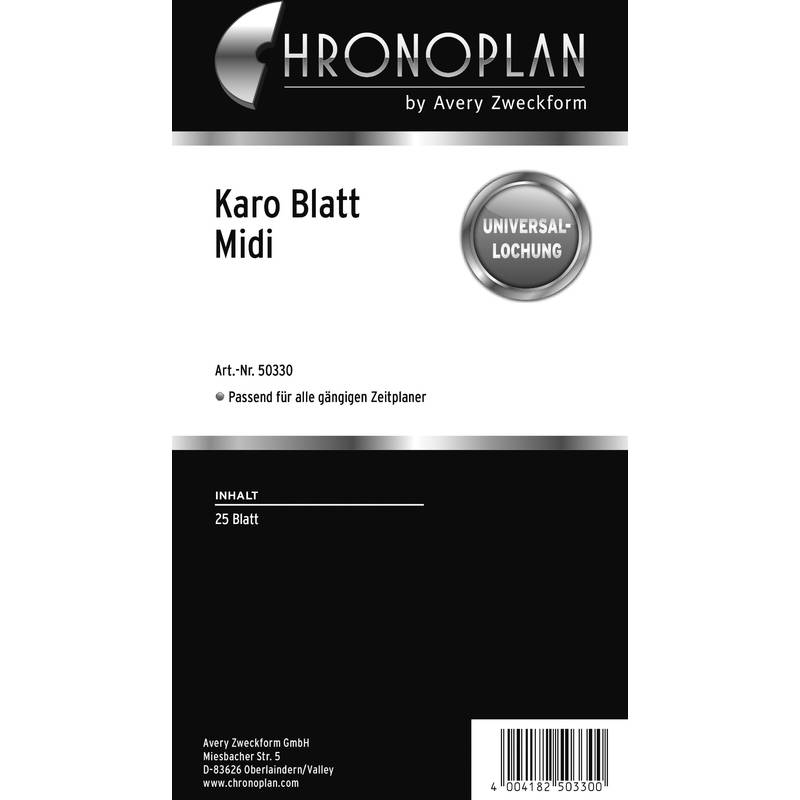 Chronoplan Schreibblock, Karo Blatt, 25 Blatt, weiß-0