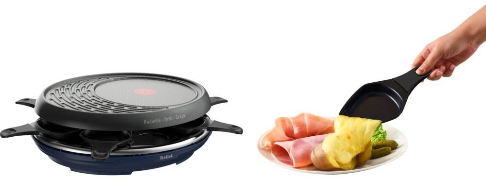 2 Stk. Tefal Raclette-Grill +Crepe RE 3104 sw/bl-1
