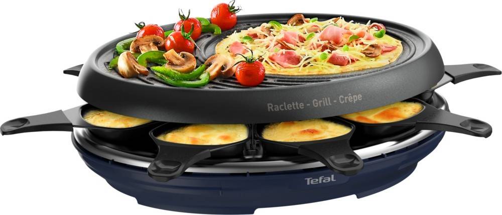 2 Stk. Tefal Raclette-Grill +Crepe RE 3104 sw/bl-4