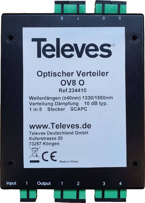 Televes Optischer 8fach Verteiler OV8O-0