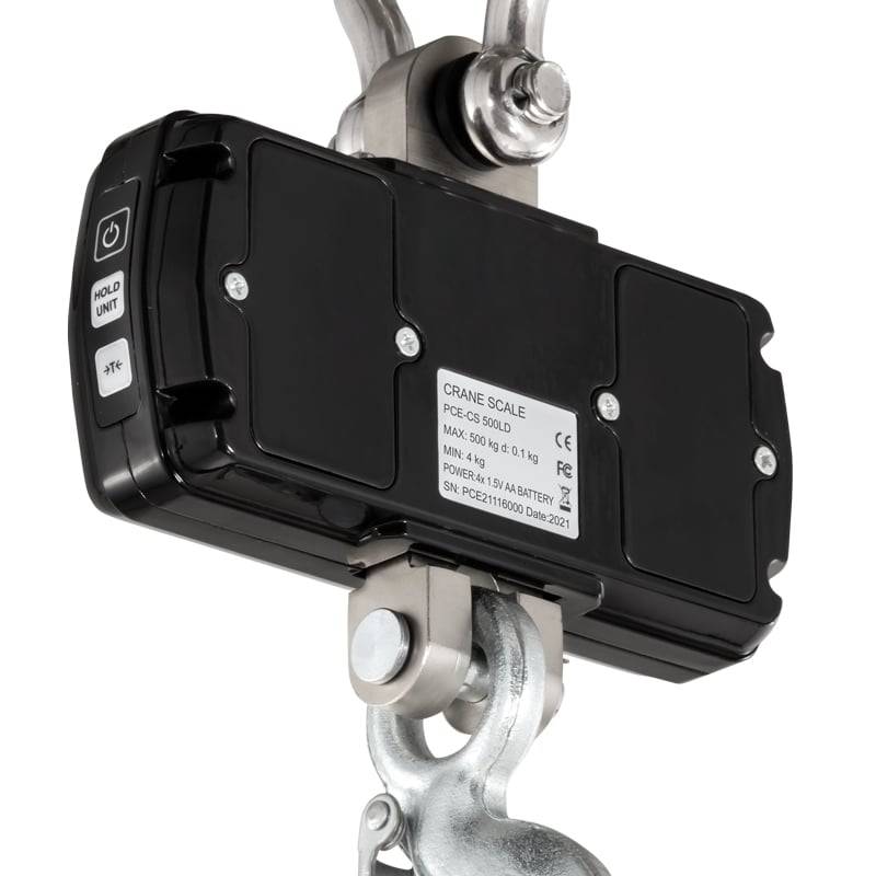 PCE Instruments Kranwaage PCE-CS 500LD |500 kg| Fernbedienung|Genauigkeit 1% v.Mb.|groß|Haken |Schäkel inkl. uvm.-3