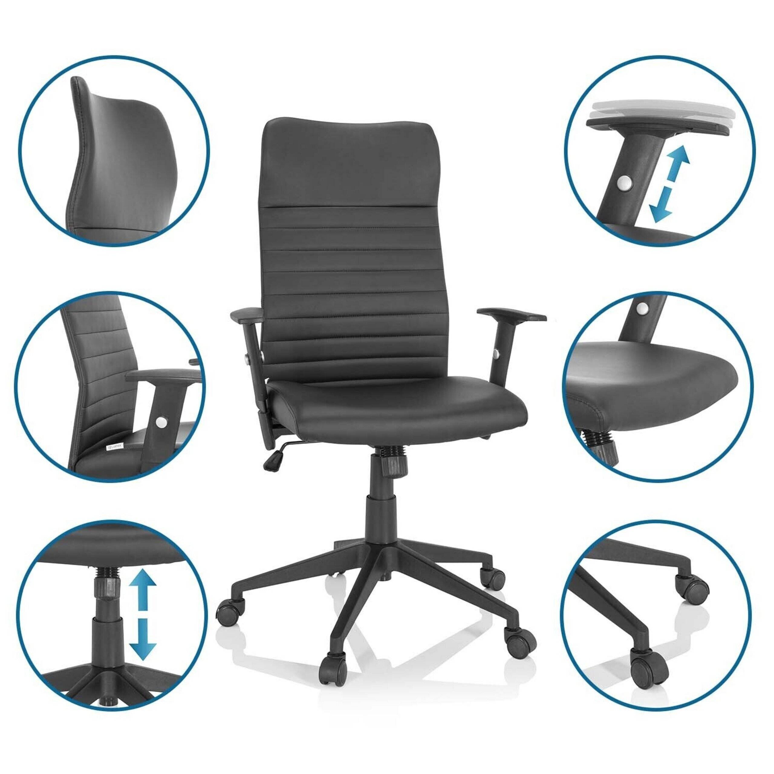 Bürostuhl Chefsessel ARTON 30 Kunstleder schwarz hjh OFFICE-3