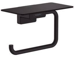Hansgrohe AddStoris Q Toilettenpapierhalter, Ablage, Mattschwarz