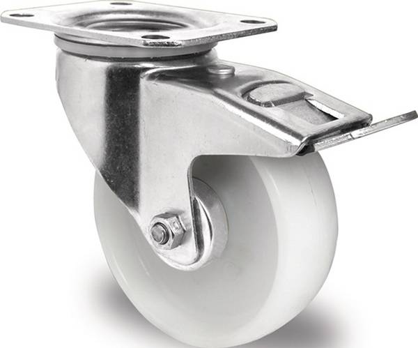PROMAT  Lenkrolle  Rad-Ø 200 mm Tragfähigkeit 350 kg mit Totalfeststeller Polyam