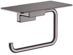 hansgrohe AddStoris Q Toilettenpapierhalter mit Ablage, Brushed Black Chrome-0