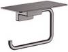 hansgrohe AddStoris Q Toilettenpapierhalter mit Ablage, Brushed Black Chrome