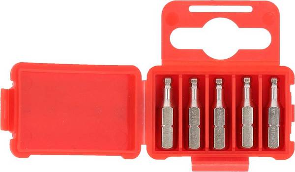 KS Tools 911.3717 1/4'' CLASSIC Bit Innensechskant, 25mm, Kugelkopf, 9/64'', 5er