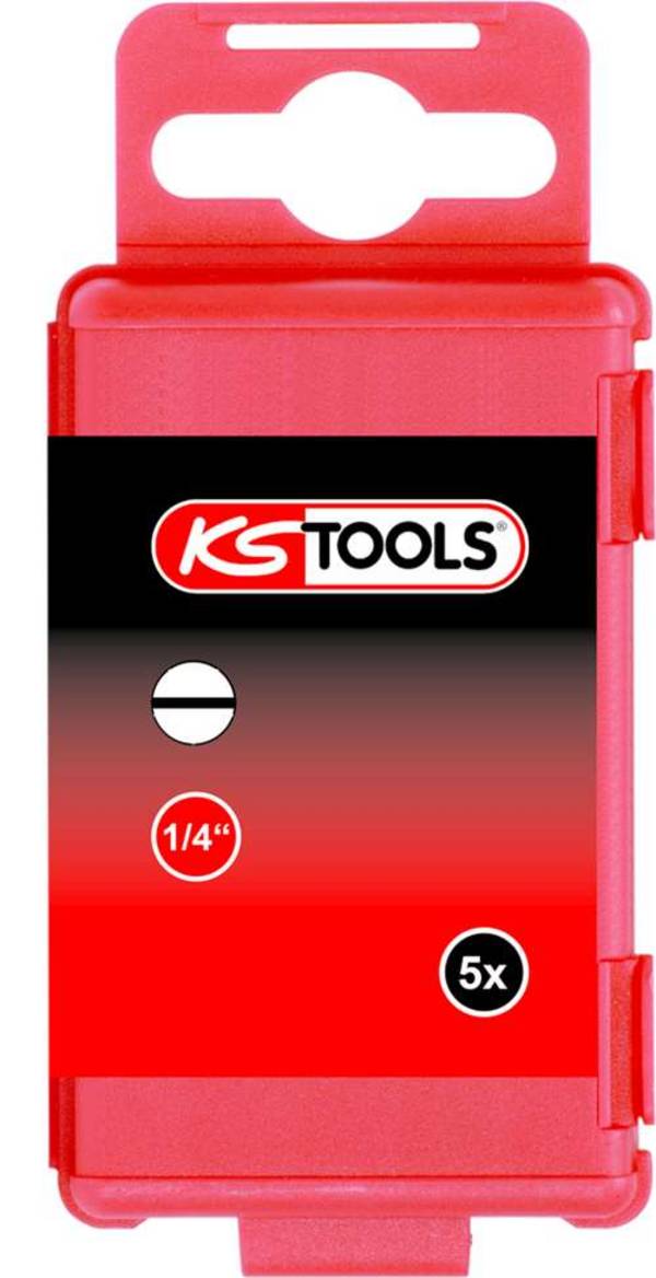KS Tools 911.7735 1/4'' CLASSIC Bit Schlitz, 75mm, 5mm, 5er Pck