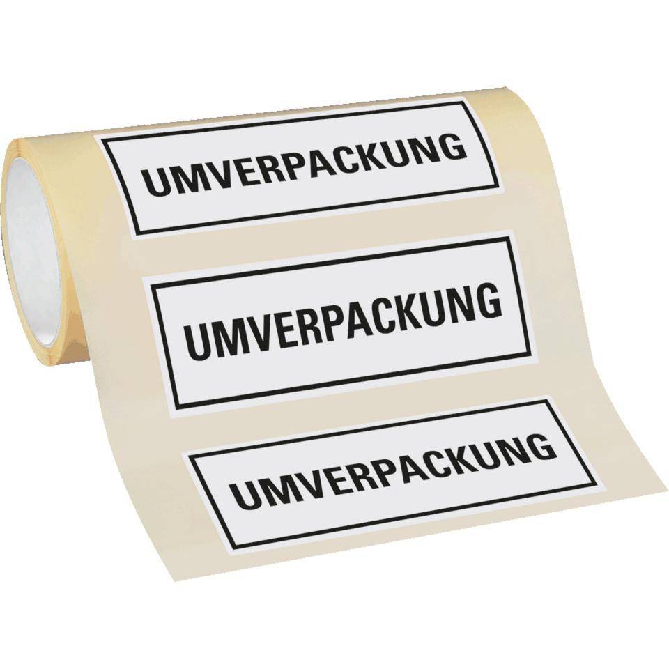 Verpackungskennzeichen UMVERPACKUNG, Haftpapier, permanent, 147x50mm, 500/Rolle-1