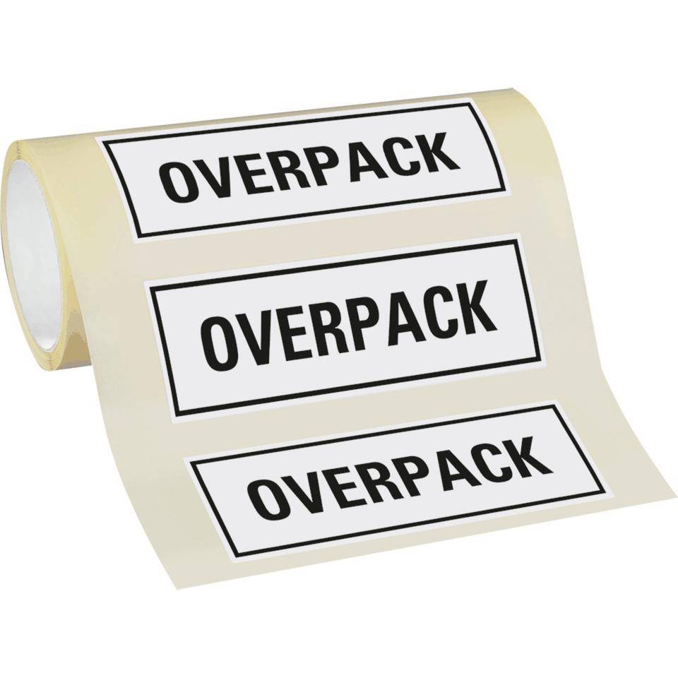 Verpackungskennzeichen OVERPACK, Haftpapier, permanent, 147x50mm, 500/Rolle-1