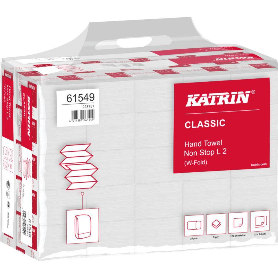 KATRIN® CLASSIC Falthandtücher NON STOP L2 wide, 2-lagig, saugstark, 3000/VE-1