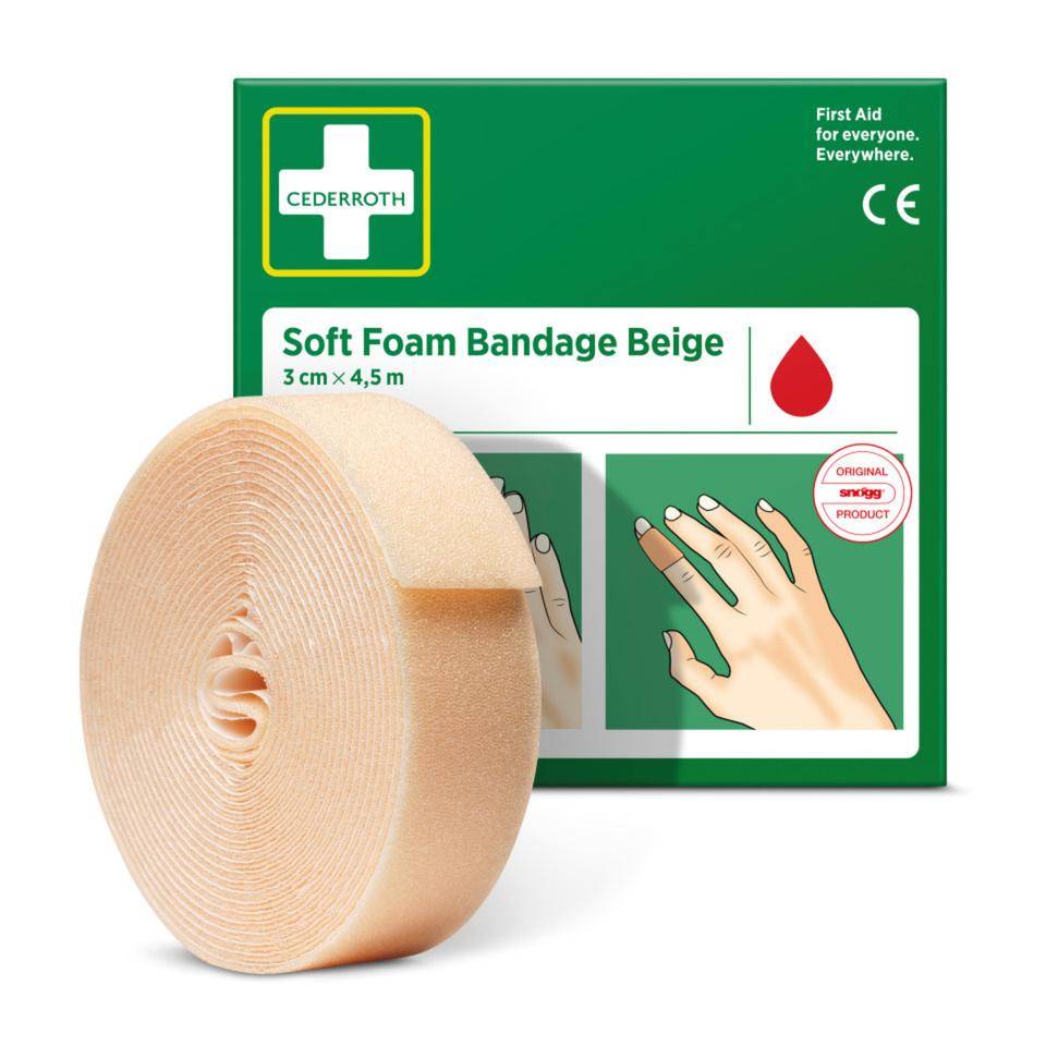 CEDERROTH Soft Foam Bandage Finger/Zeh,beige,Polyurethanschaum,selbstkl,3cm,4,5m-0