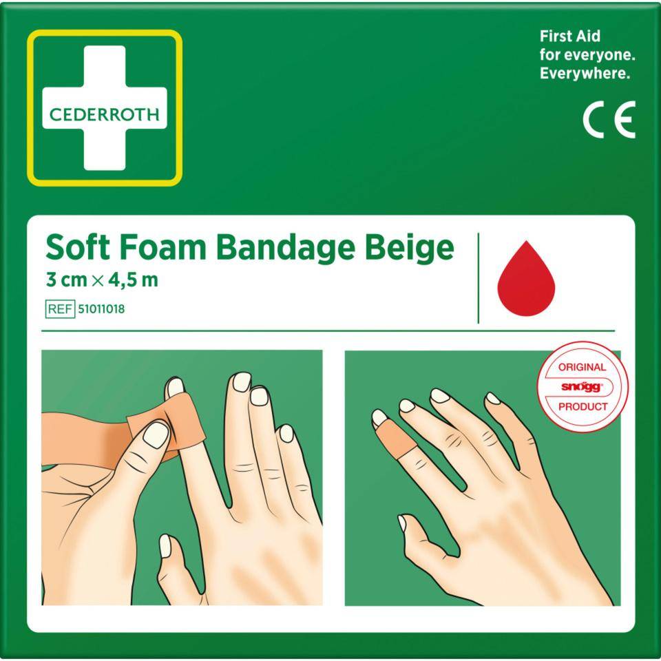 CEDERROTH Soft Foam Bandage Finger/Zeh,beige,Polyurethanschaum,selbstkl,3cm,4,5m-2