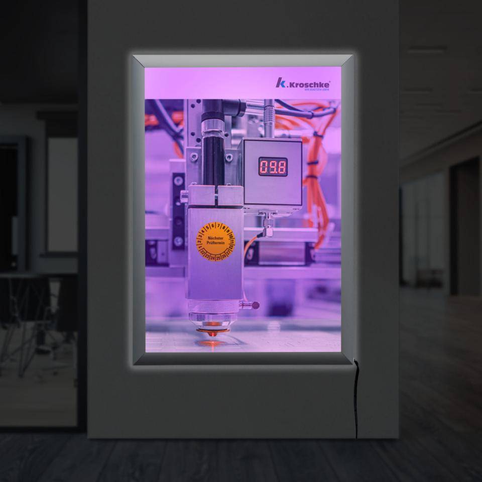 LED-Leuchtrahmen, silber, Aluminium, Profilbreite 30mm, DIN A4, 339x252x27mm-3