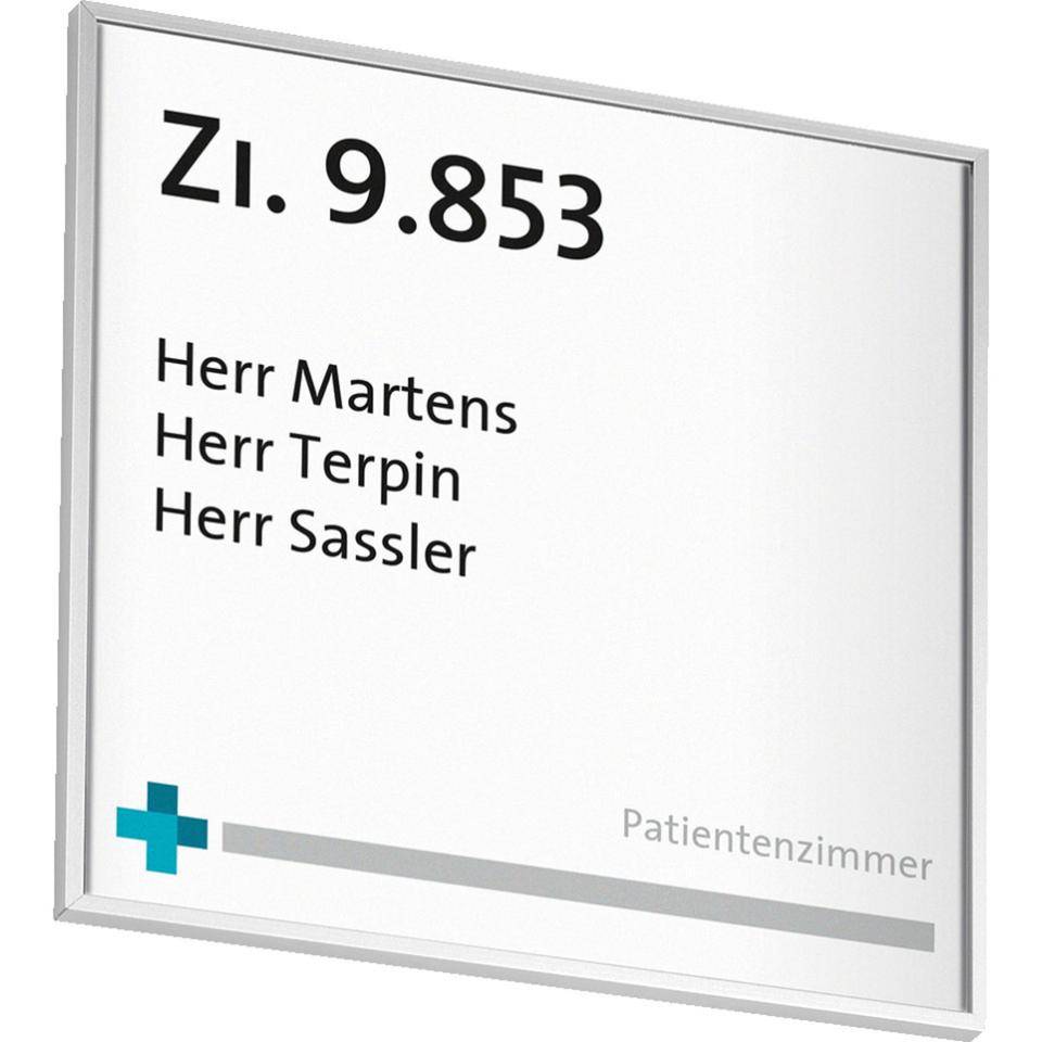 Türschild MADRID Silver Line 150,selbstklebend /Schraubmontage,silber,150,5x150,5mm-1