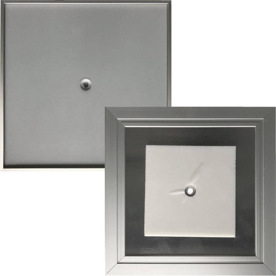 Türschild MADRID Silver Line 150,selbstklebend /Schraubmontage,silber,150,5x150,5mm-2