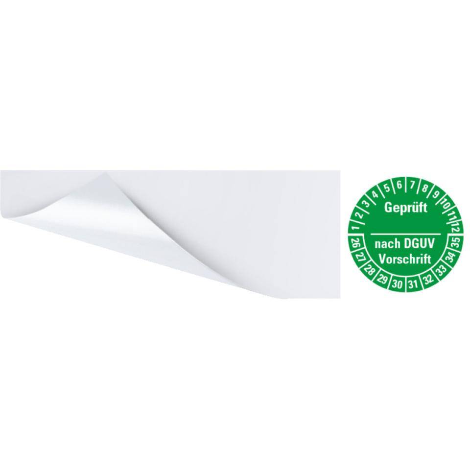 Kabelprüfplakette geprüft DGUV Vor. 26-35, grün, Folie, selbstklebend, 57x25mm, 6/Bogen-0