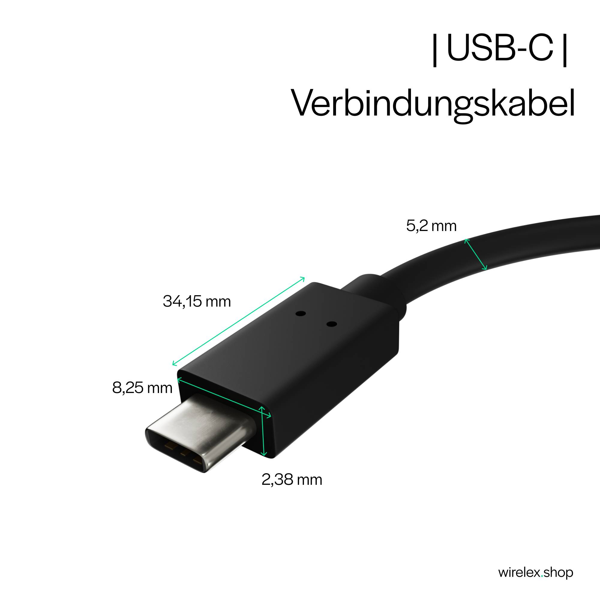 USB-C Kabel 3.2 Gen 2x2 Datenkabel Ladekabel USB Typ C Stecker auf Typ C Stecker 20 Gbit/s 60W Schwarz 0,5m-2