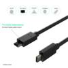 USB-C Kabel 3.2 Gen 2x2 Datenkabel Ladekabel USB Typ C Stecker auf Typ C Stecker 20 Gbit/s 60W Schwarz 0,5m