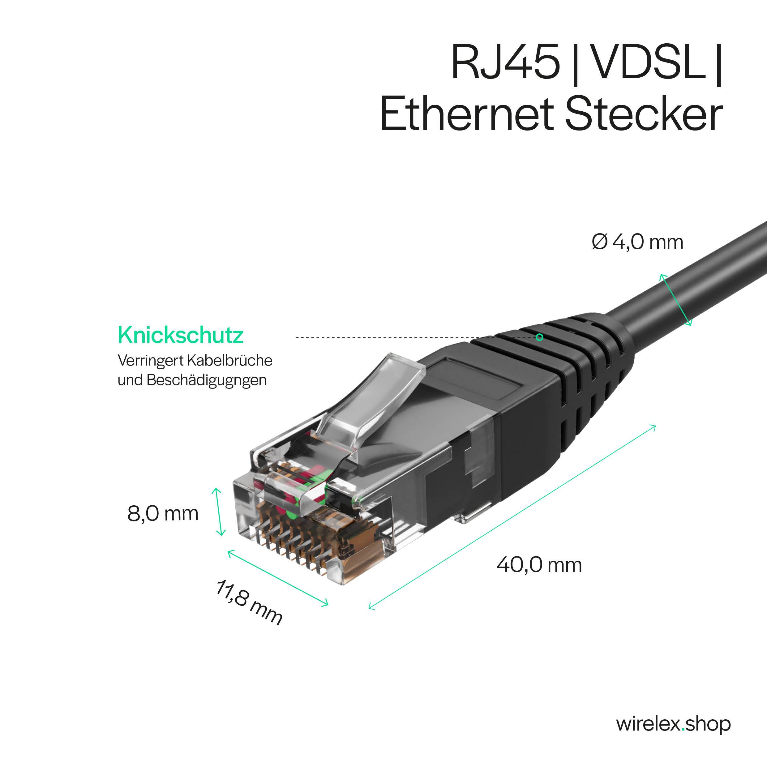 TAE-F Stecker auf RJ45 Stecker, VDSL Routerkabel, schwarz, 6,0m-1