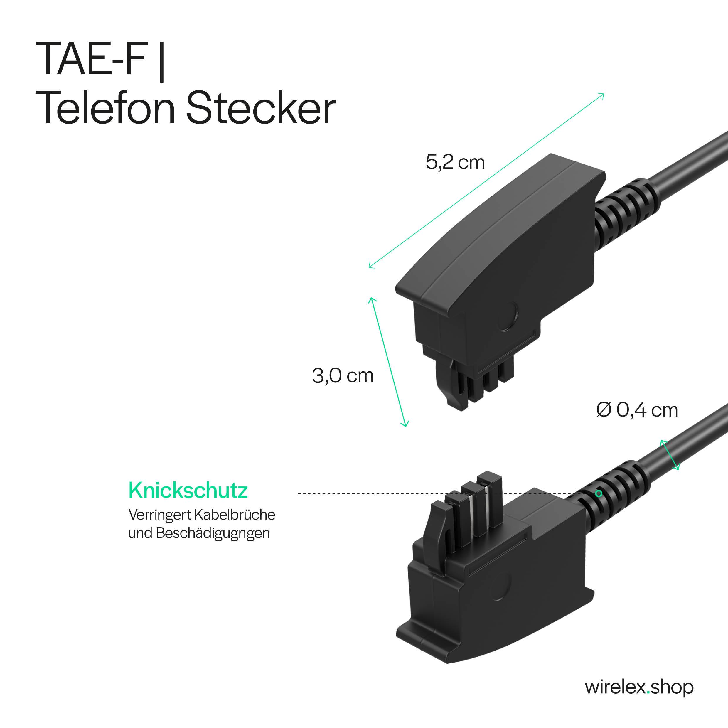 TAE-F Stecker auf RJ45 Stecker, VDSL Routerkabel, schwarz, 6,0m-2