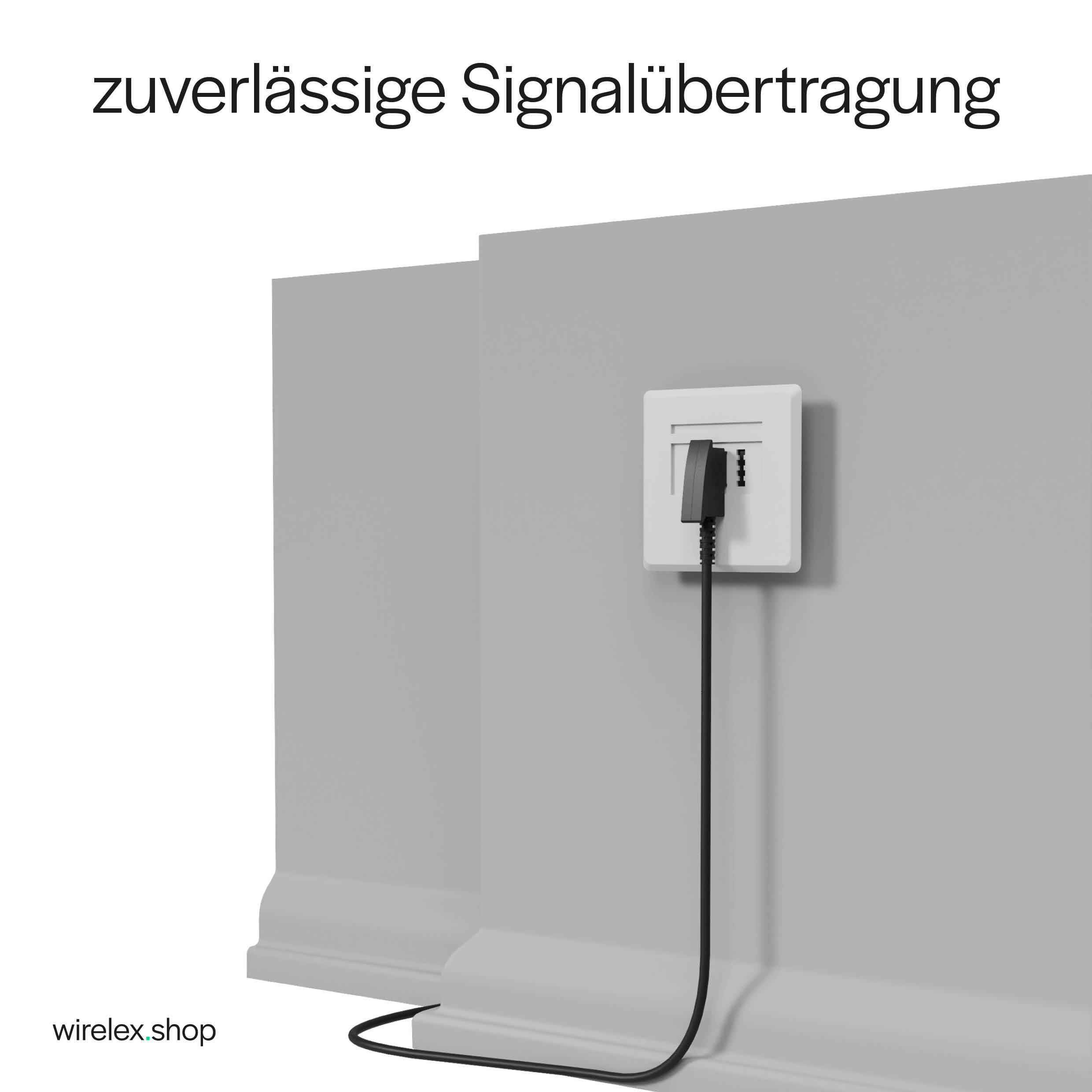 TAE-F Stecker auf RJ45 Stecker, VDSL Routerkabel, schwarz, 6,0m-4