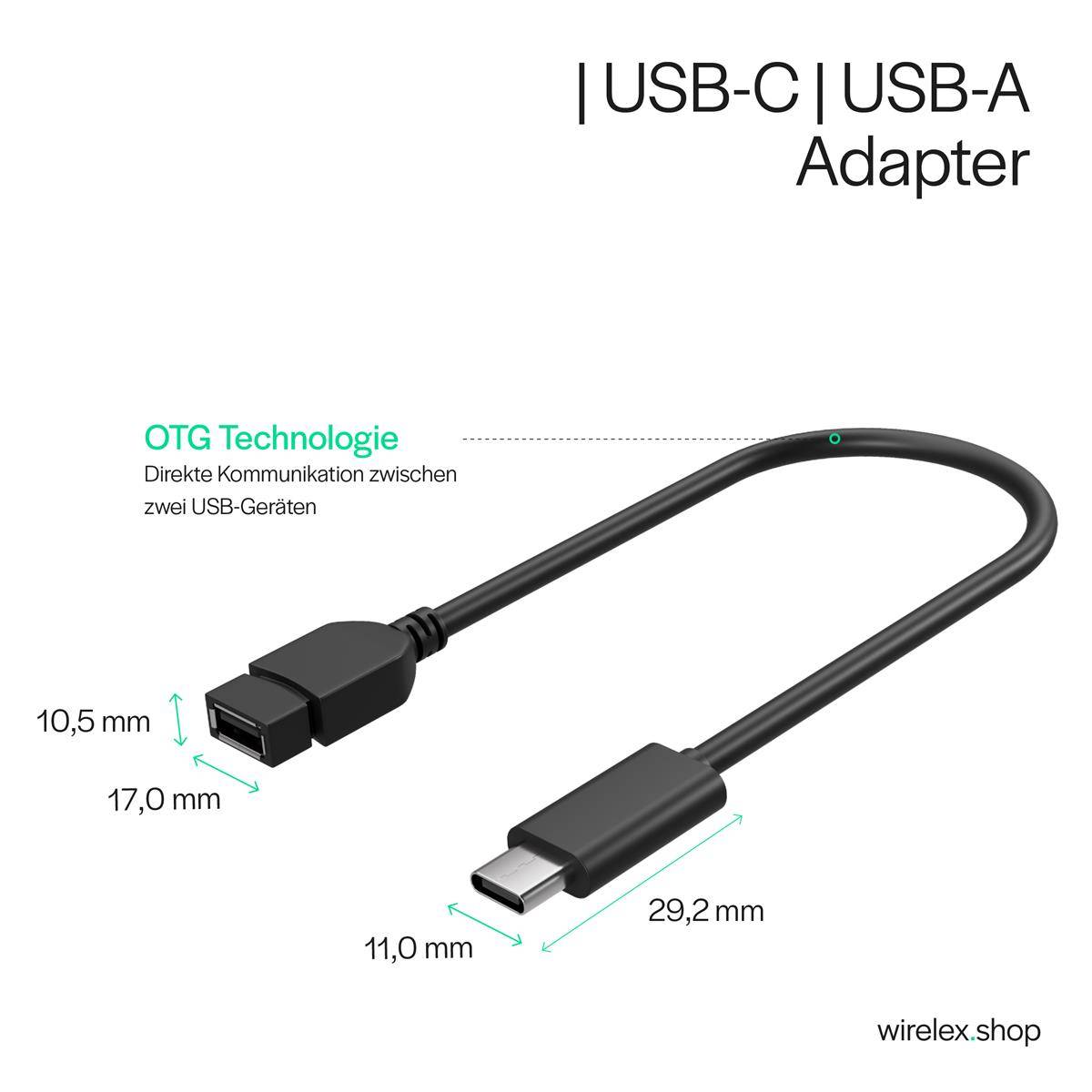 Adapter, USB-Typ C-Stecker/ USB 2.0 A Buchse, OTG-1