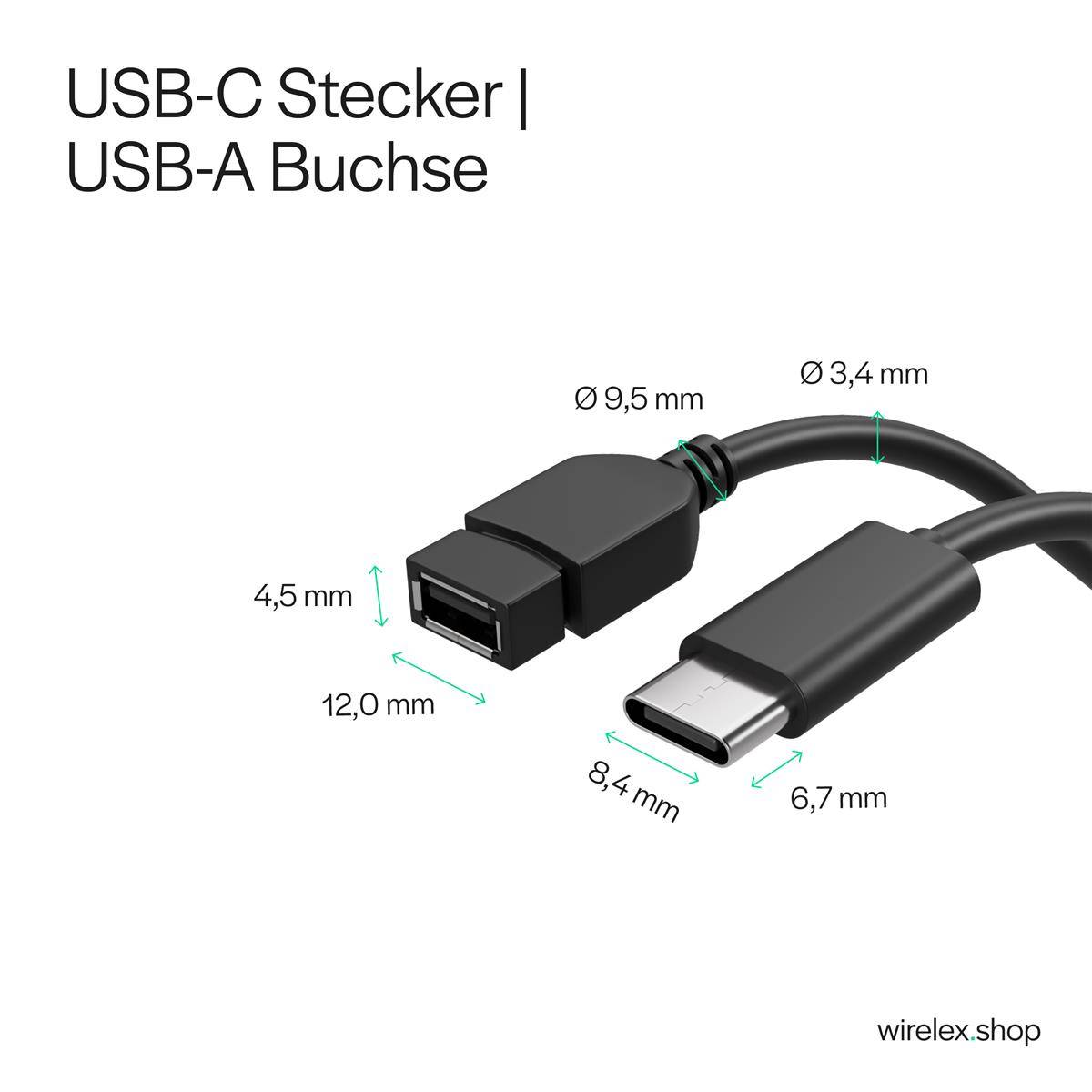 Adapter, USB-Typ C-Stecker/ USB 2.0 A Buchse, OTG-2