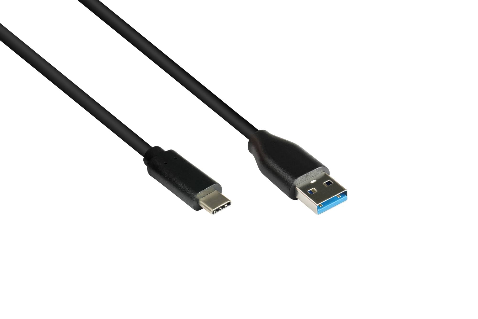 Anschlusskabel USB 3.2 Gen.2 (10GBit/s / 3A), Stecker A an USB-C™ Stecker, CU, schwarz, 0,5m, Good Connections®-0