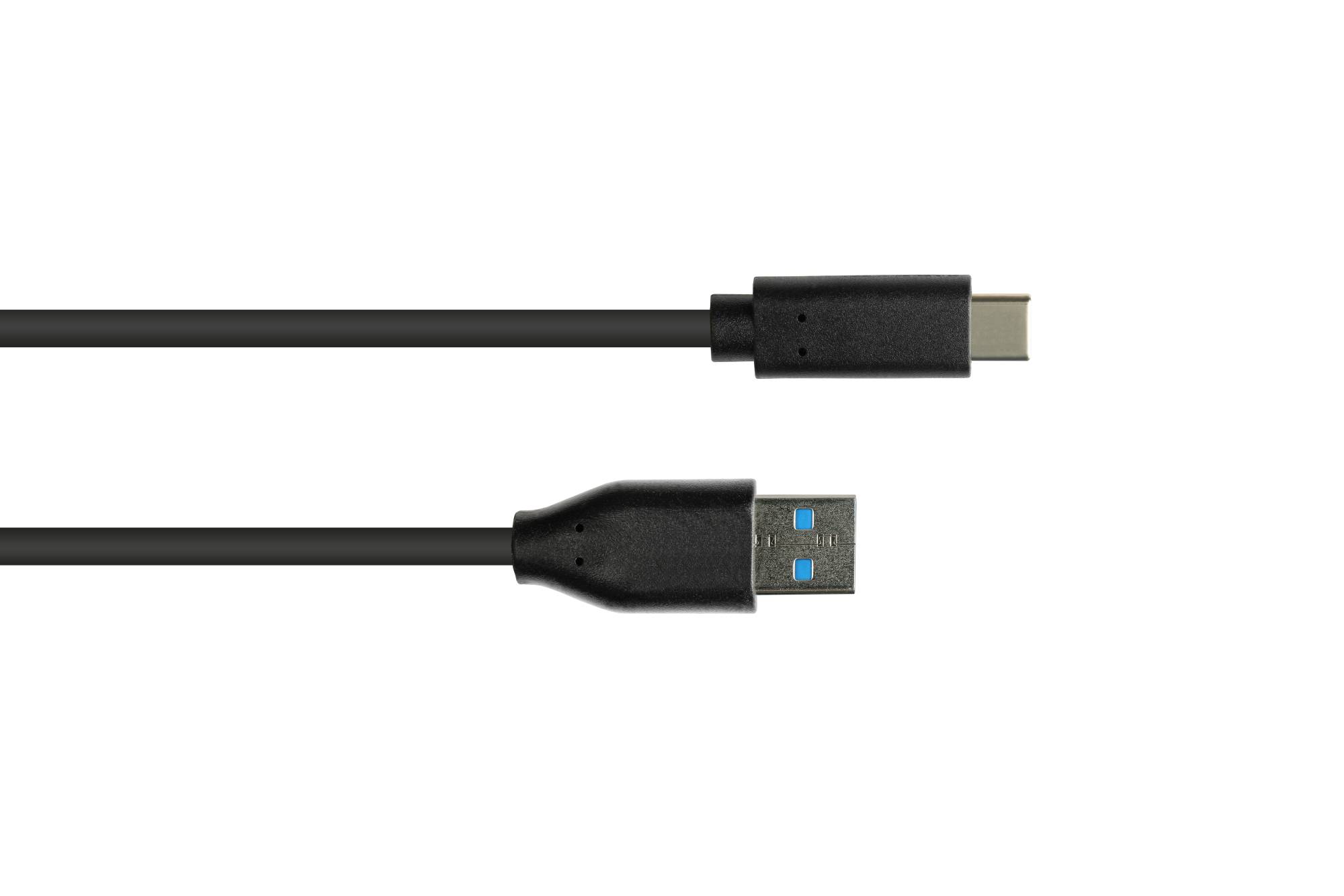 Anschlusskabel USB 3.2 Gen.2 (10GBit/s / 3A), Stecker A an USB-C™ Stecker, CU, schwarz, 0,5m, Good Connections®-1