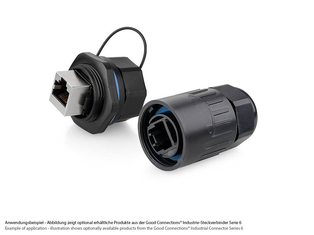 Industrie-Steckverbinder S6 - RJ45 Durchführungskupplung, RJ45 Buchse beidseitig, Bajonett, Good Connections®-3