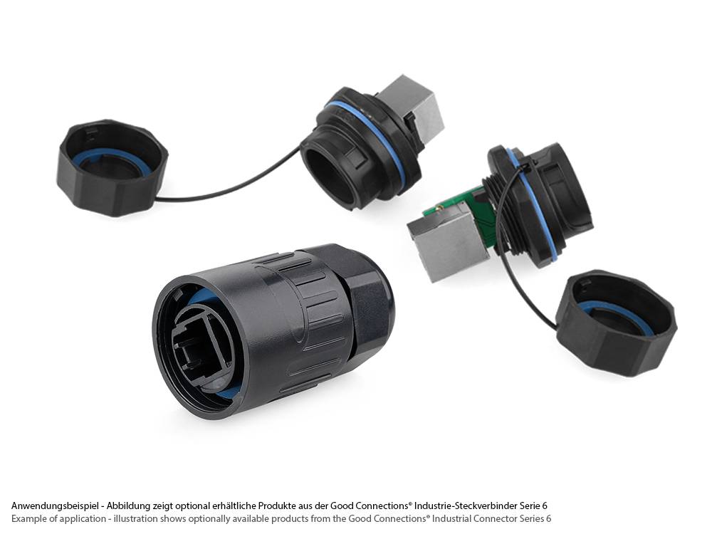 Industrie-Steckverbinder S6 - RJ45 Durchführungskupplung, RJ45 Buchse beidseitig, Bajonett, Good Connections®-4