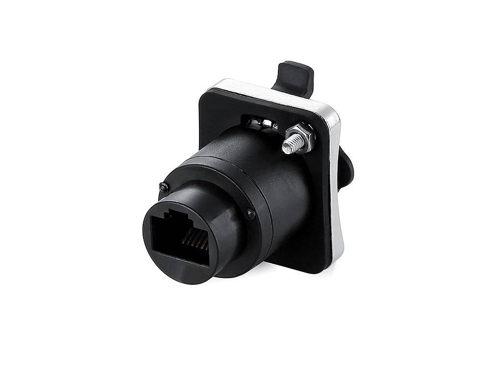 Industrie-Steckverbinder S6 - RJ45 Durchführungskupplung mit Klick Arretierung, RJ45 Buchse beidseitig,Good Connections®-1