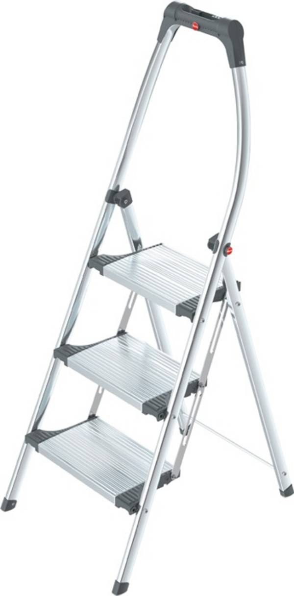 Klapptritt Stufen 3 Plattform-H.740mm Alu./STA m.Stahlblech-Stufen HAILO