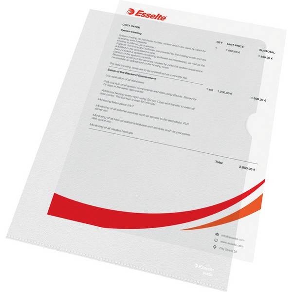 Esselte Sichthüllen Standard, DIN A4, PP, genarbt, 0,12 mm