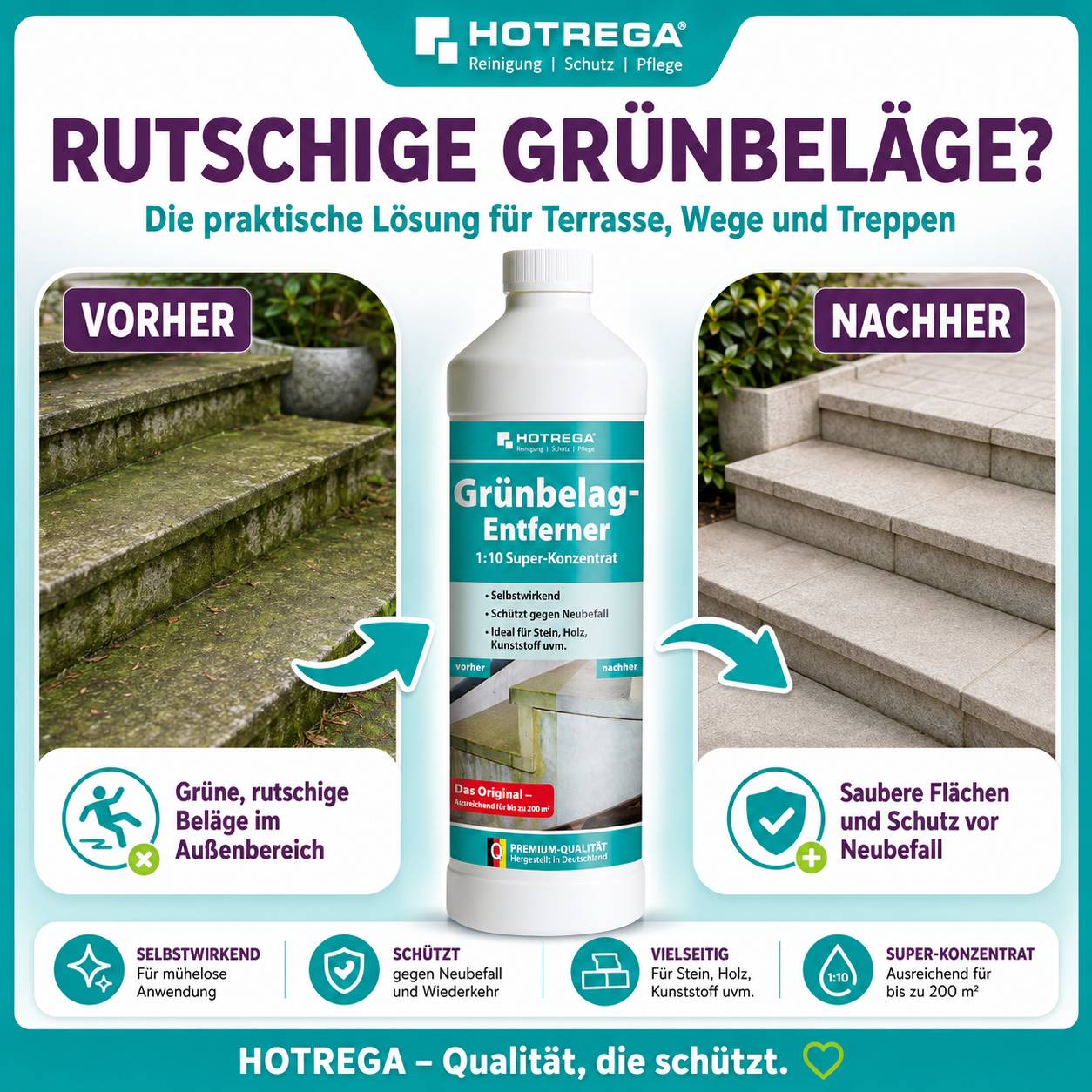 HOTREGA Grünbelag Entferner Super Konzentrat Set 3-teilig-4