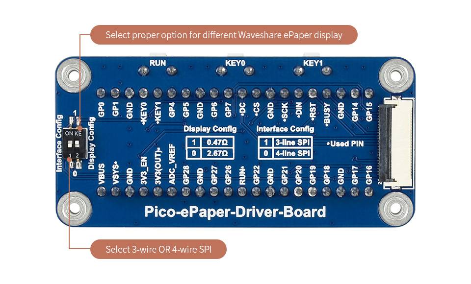 WaveShare 5.83inch E-Paper E-Ink Display Module for Raspberry Pi Pico 648x480 Black White SPI-0