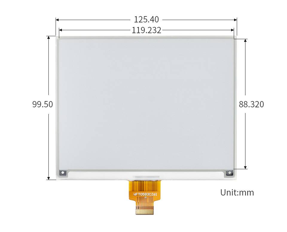 WaveShare 5.83inch E-Paper E-Ink Display Module for Raspberry Pi Pico 648x480 Black White SPI-1