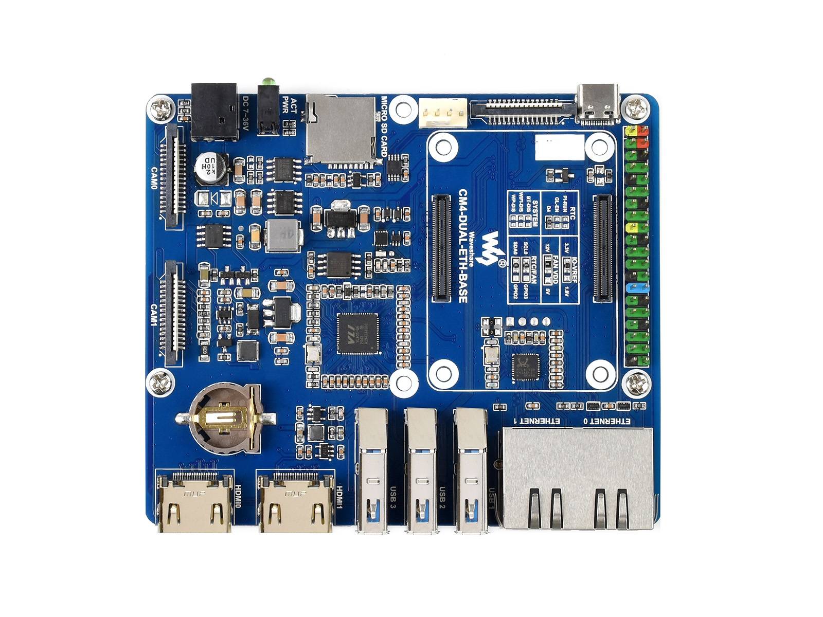 WaveShare Dual Gigabit Ethernet Base Board for Raspberry Pi Compute Module 4-2