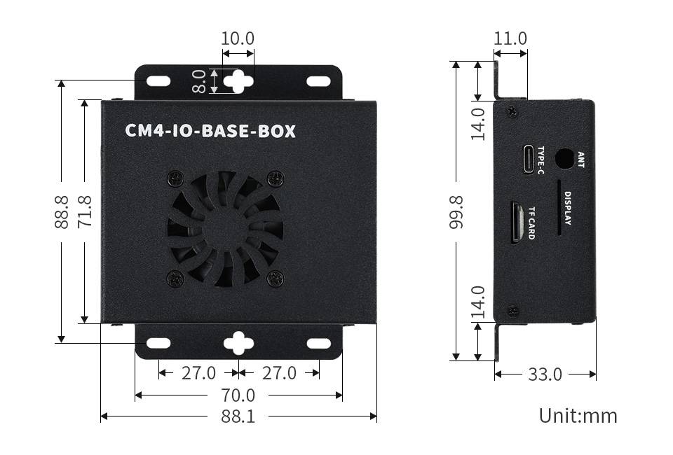 WaveShare Mini-Computer Full Version for Raspberry Pi Compute Module 4 NOT Included Metal Case-0