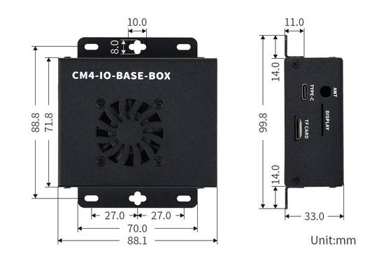 WaveShare Mini-Computer Full Version for Raspberry Pi Compute Module 4 NOT Included Metal Case