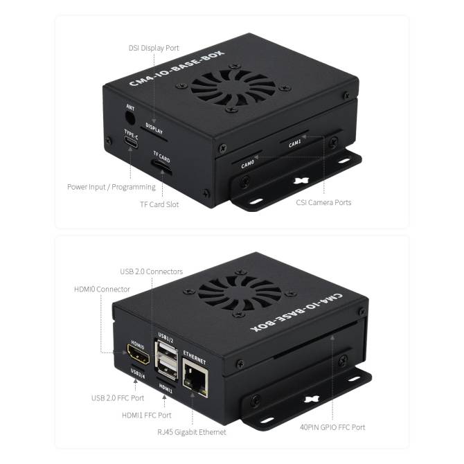 WaveShare Mini-Computer Full Version for Raspberry Pi Compute Module 4 NOT Included Metal Case-7