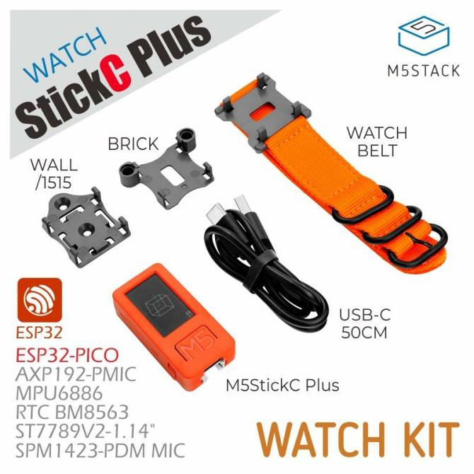 M5Stack M5StickC PLUS with Watch Accessories ESP32PICOD4 Bluetooth 4.