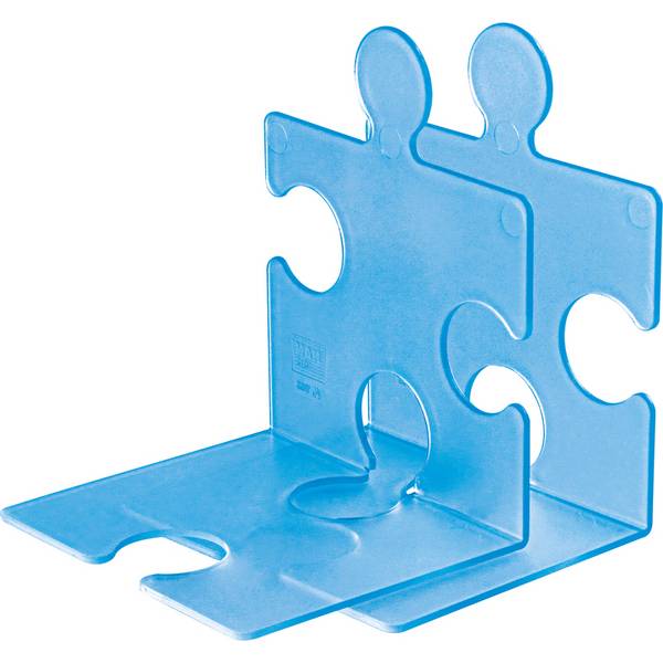HAN Buchstütze PUZZLE, 2er Set, blau-transluzent