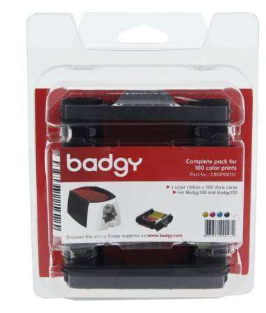 EVOLIS - Badgy Full kit - YMCKO - Druckerfarbband-Kassette/PVC-Karten-KIt-4