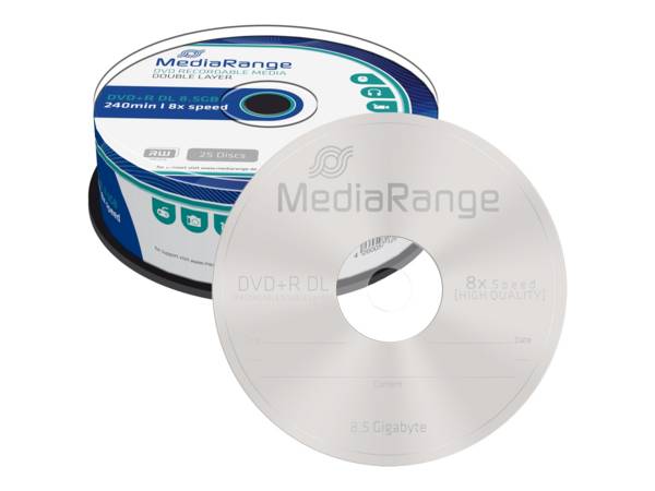MEDIARANGE 25 x DVD+R DL - 8.5 GB (240 Min.) 8x - Spindel